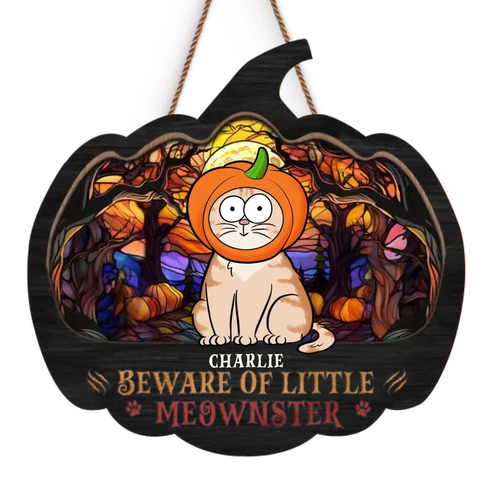 It's Showtime! - Cat Personalized Custom Home Decor Wood Sign - Halloween Gift For Pet Owners, Pet Lovers - Image 2