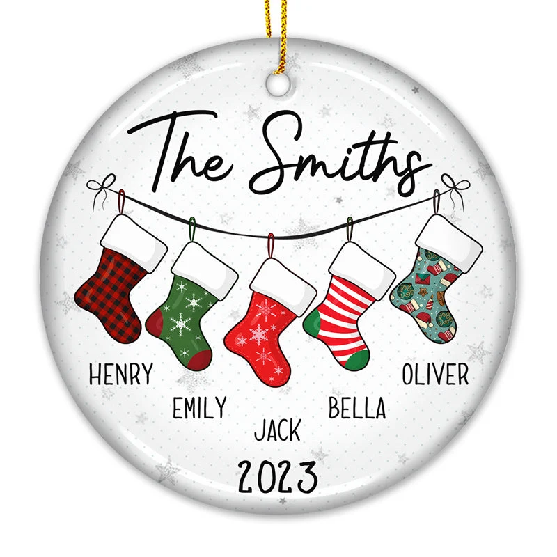 It's The Most Beautiful Time Of The Year - Family Personalized Custom Ornament - Ceramic Round Shaped - Christmas Gift For Family Members - Image 3