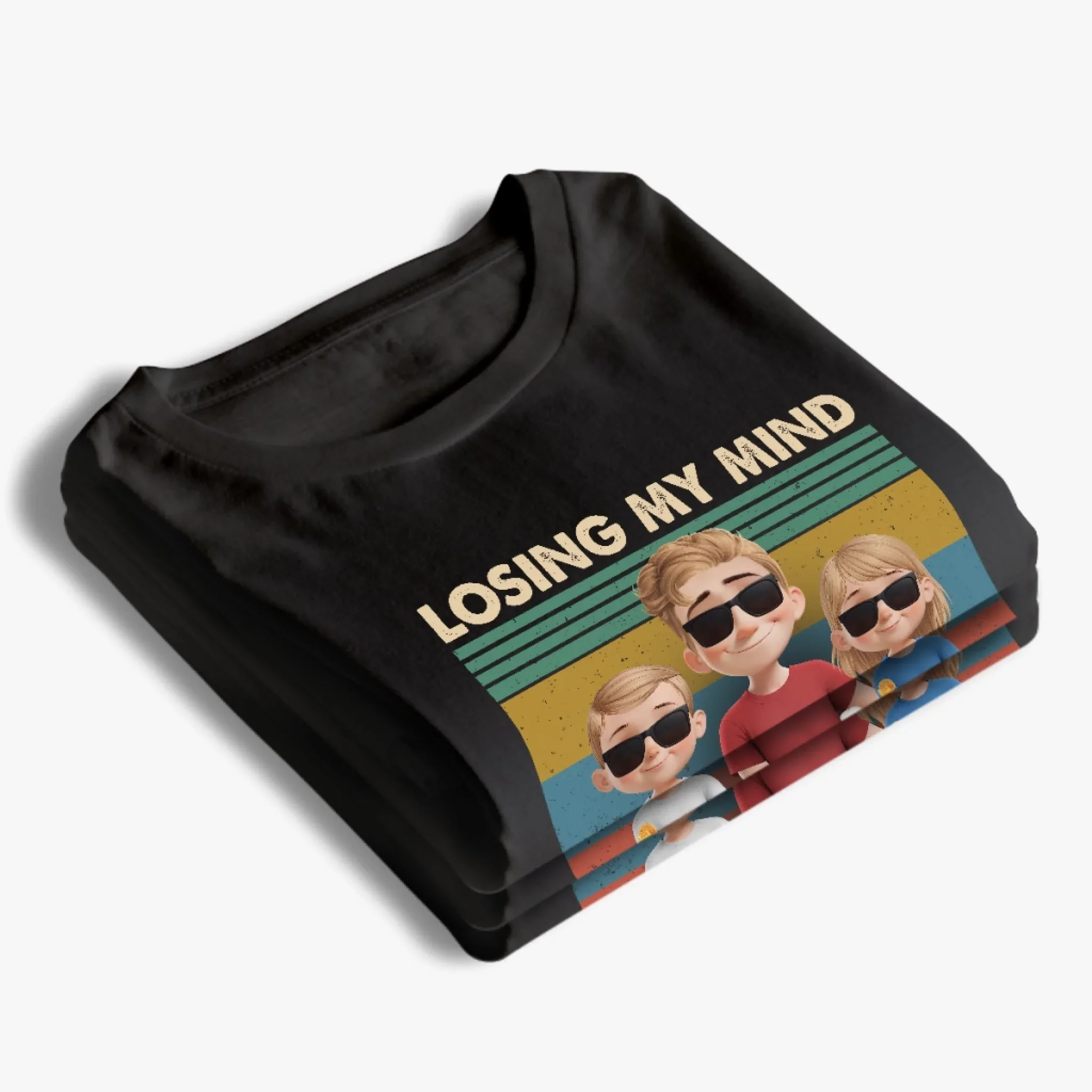 Just A Dad Trying Not To Lose It - Family Personalized Custom Unisex T-shirt, Premium T-shirt, Hoodie - Father's Day, Gift For Dad, Grandpa - Image 4