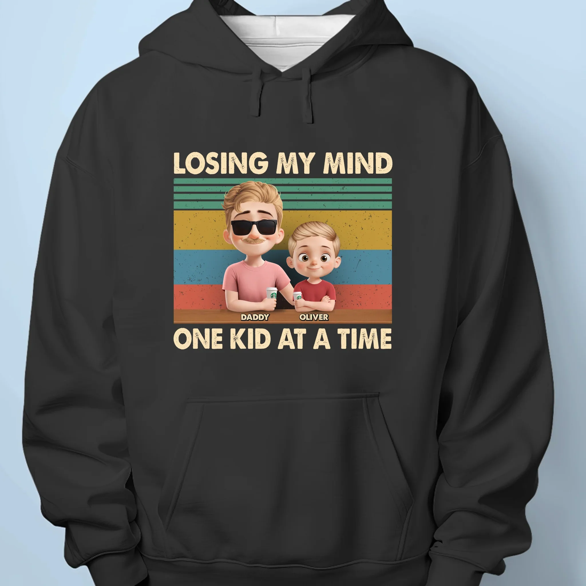 Just A Dad Trying Not To Lose It - Family Personalized Custom Unisex T-shirt, Premium T-shirt, Hoodie - Father's Day, Gift For Dad, Grandpa - Image 7