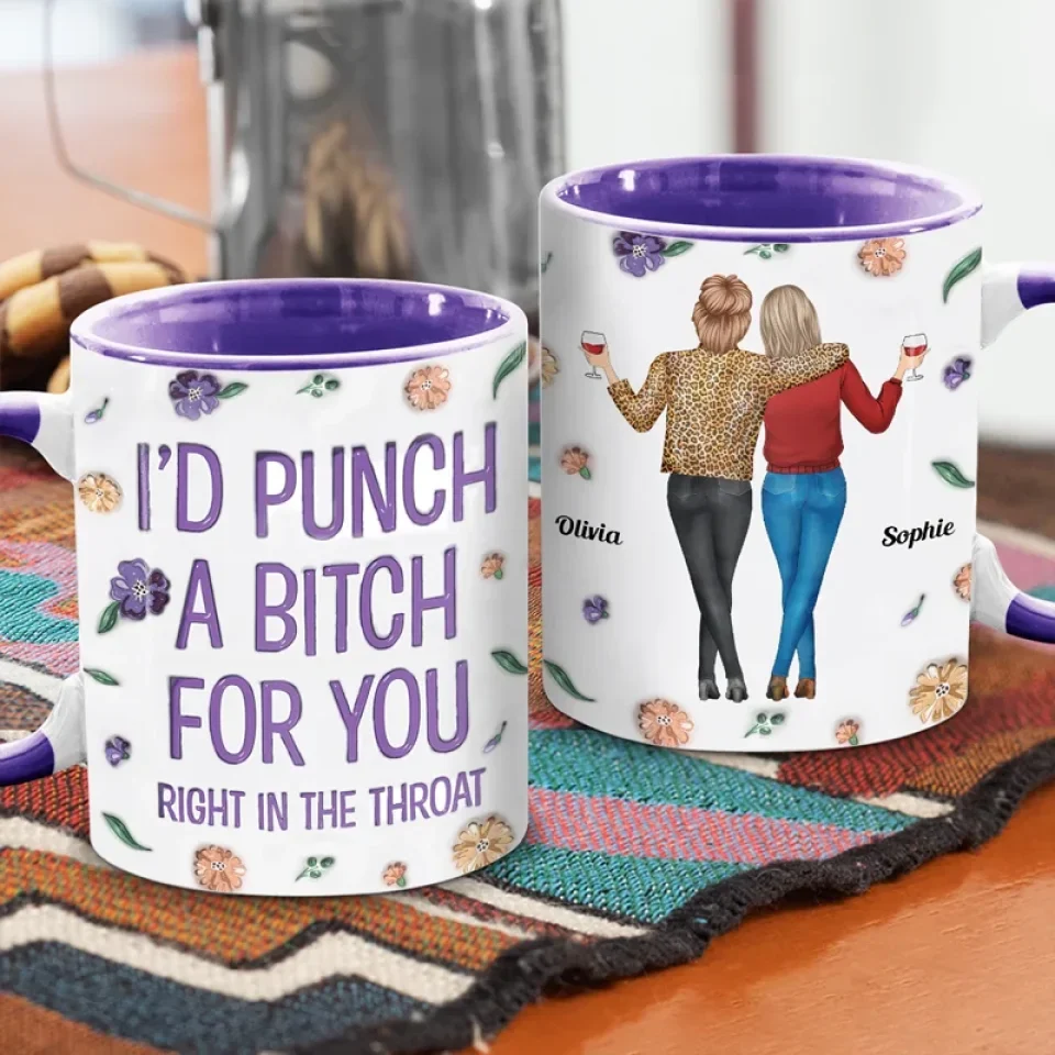 Laughter Is Better With You - Bestie Personalized Custom 3D Inflated Effect Printed Accent Mug - Christmas Gift For Best Friends, BFF, Sisters - Image 2
