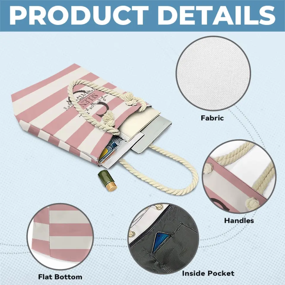 Let's Embark On The Ultimate Summer Tour - Bestie Personalized Custom Beach Bag - Summer Vacation Gift For Best Friends, BFF, Sisters - Image 5