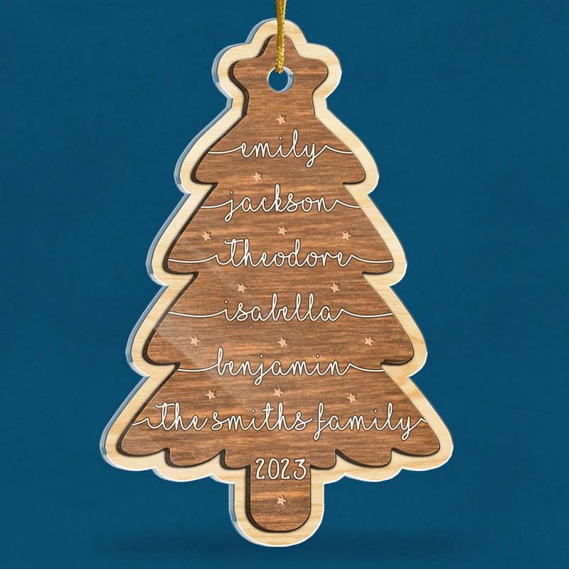 Let's Gather Around The Tree - Family Personalized Custom Ornament - Acrylic Custom Shaped - Christmas Gift For Family Members - Image 3