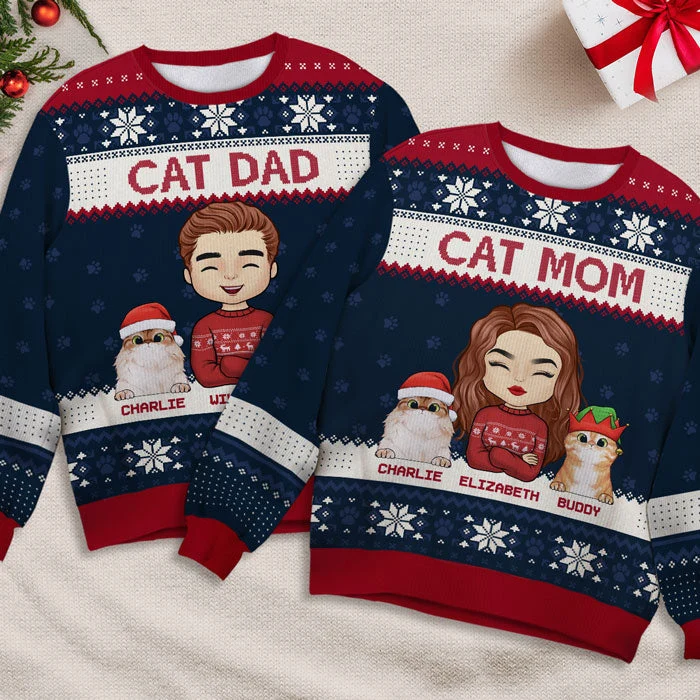 Life Is Better With Cats - Cat Personalized Custom Ugly Sweatshirt - Unisex Wool Jumper - Christmas Gift For Pet Owners, Pet Lovers - Image 3