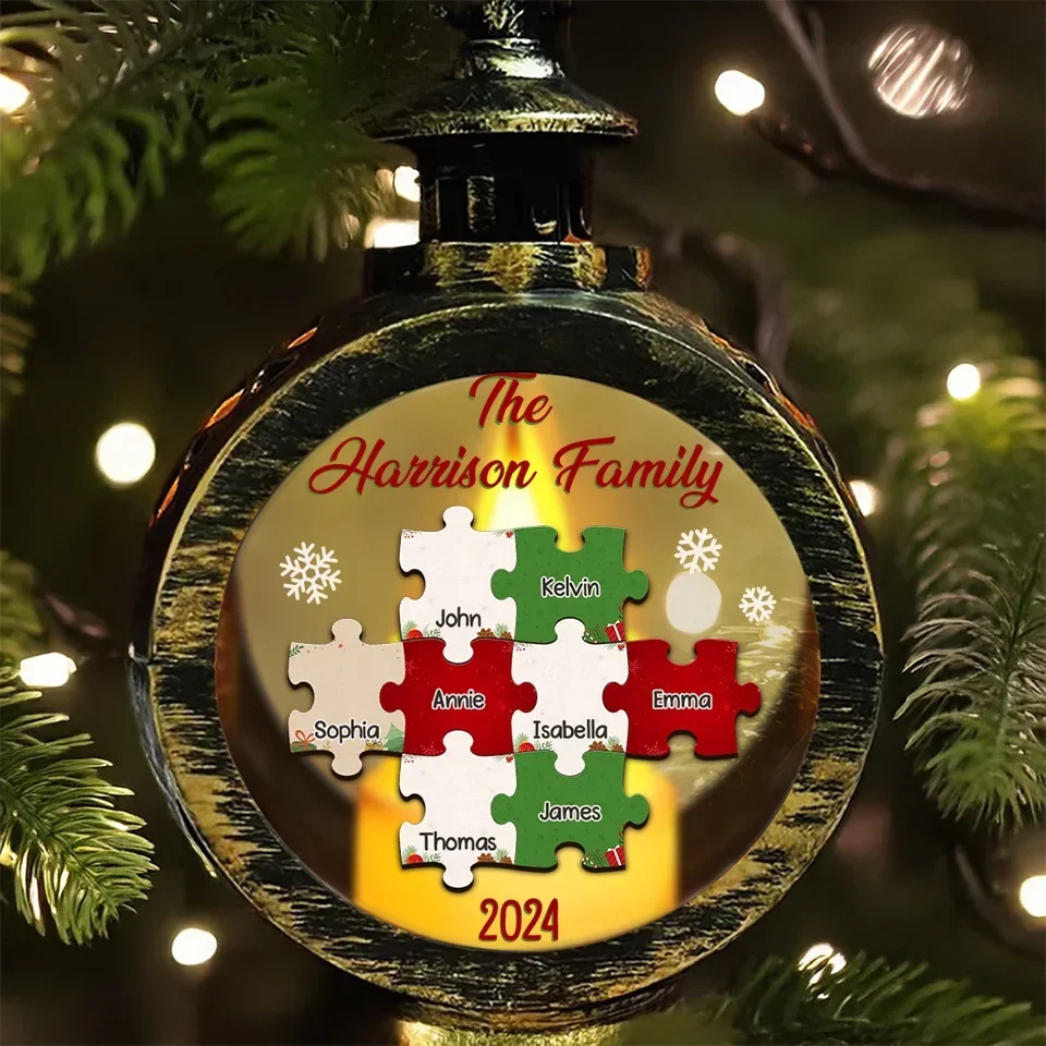 Lighting Up The Holiday Season - Family Personalized Custom Candlelight Lantern Ornament - Christmas Gift For Family Members - Image 4