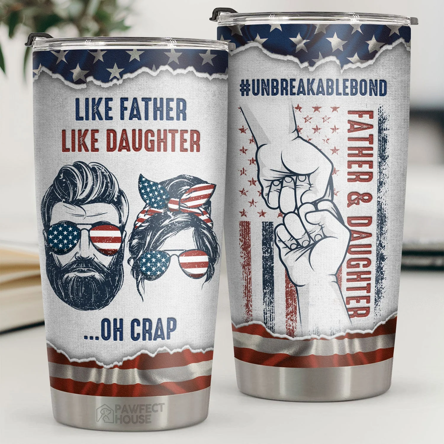 Like Father Like Daughter Oh Crap - Tumbler - To My Dad, Gift For Dad, Dad Gift From Daughter And Son, Birthday Gift For Dad