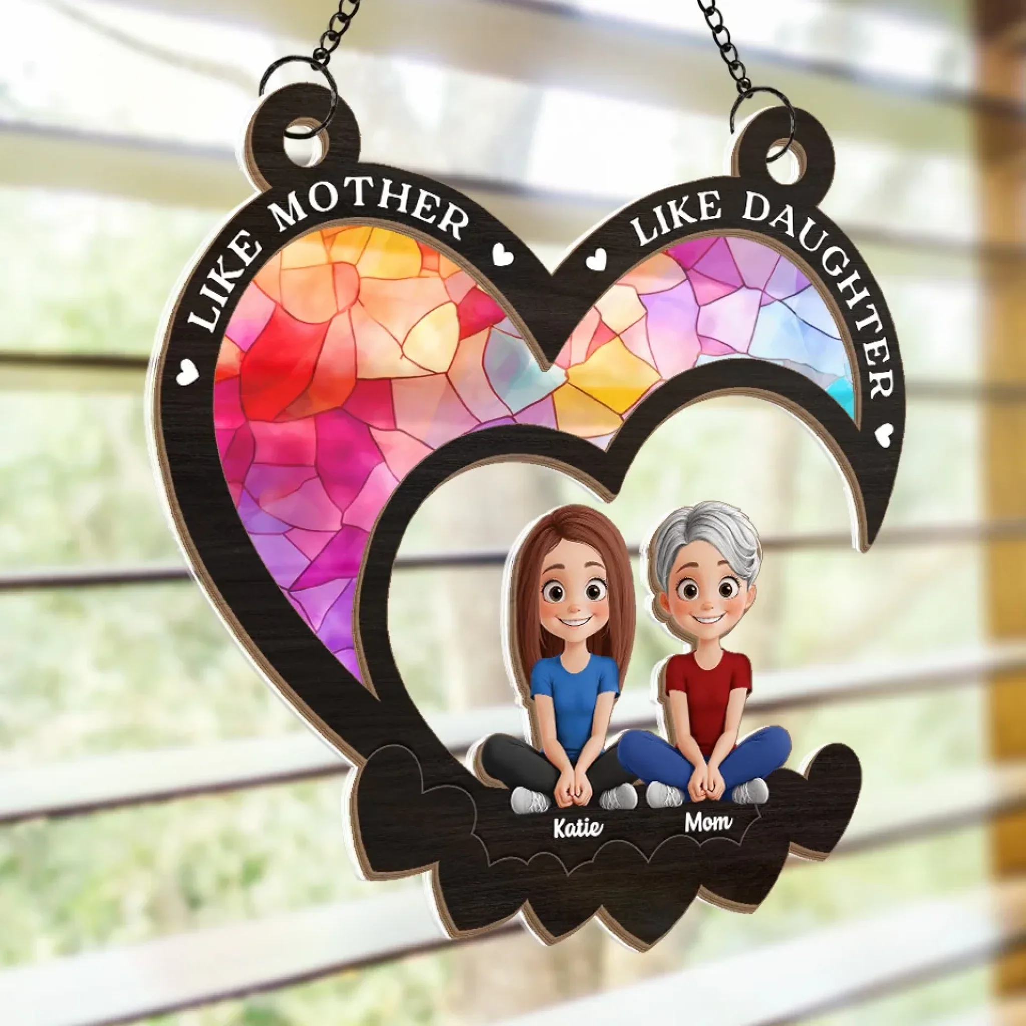 Like Mother Like Children - Family Personalized Window Hanging Suncatcher Ornament - Gift For Mom - Image 4