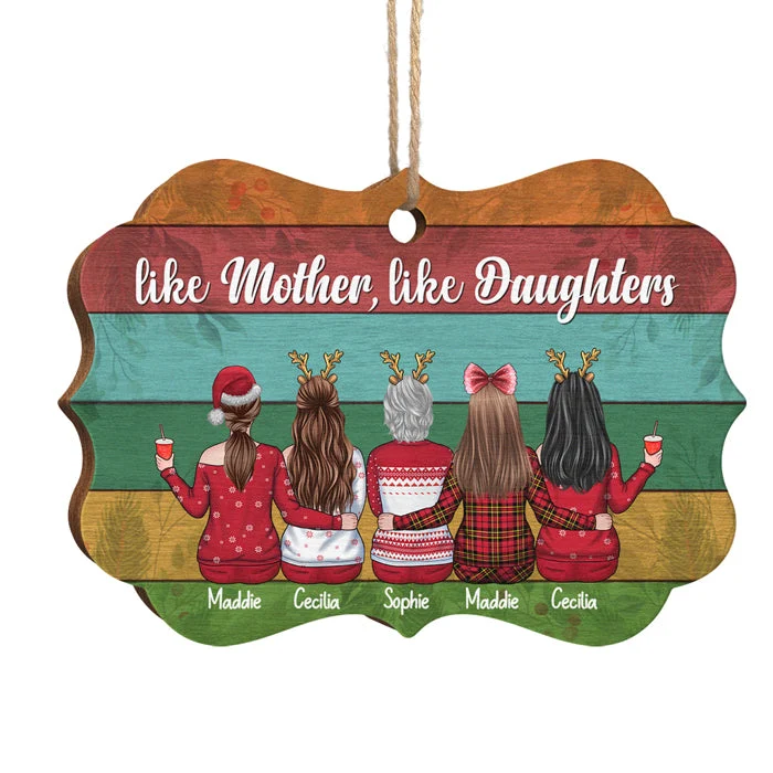 Like Mother Like Daughter - Personalized Custom Benelux Shaped Wood Christmas Ornament - Gift For Family, Christmas Gift - Image 2