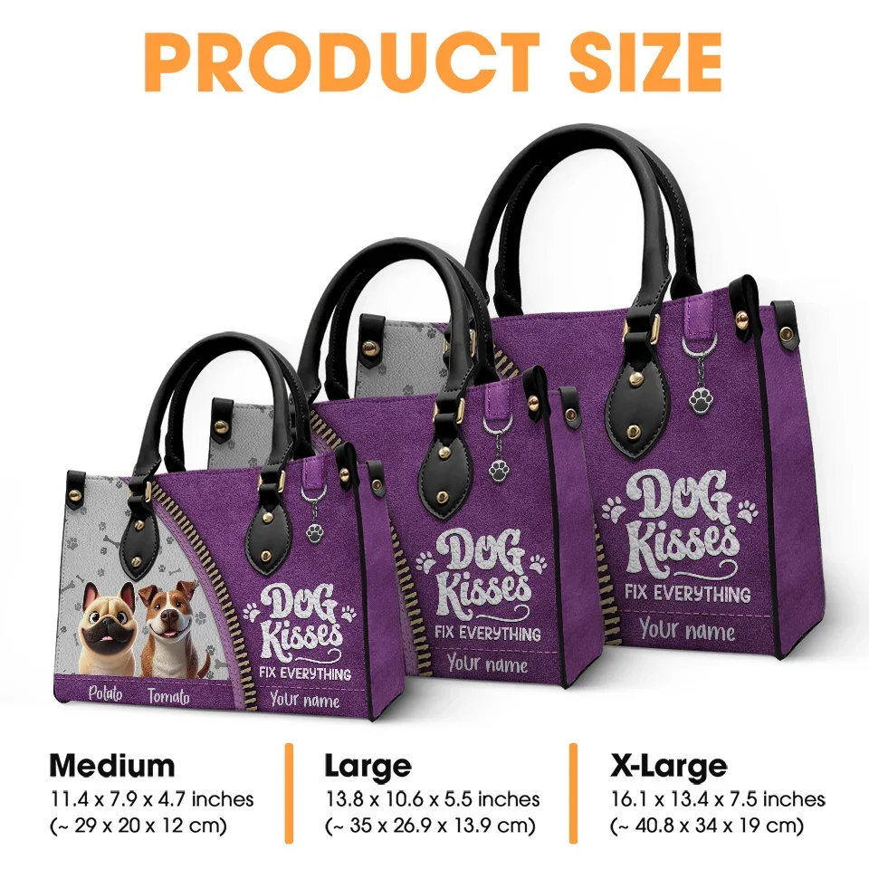 Love At First Wag - Dog Personalized Custom Leather Handbag - Gift For Pet Owners, Pet Lovers - Image 5
