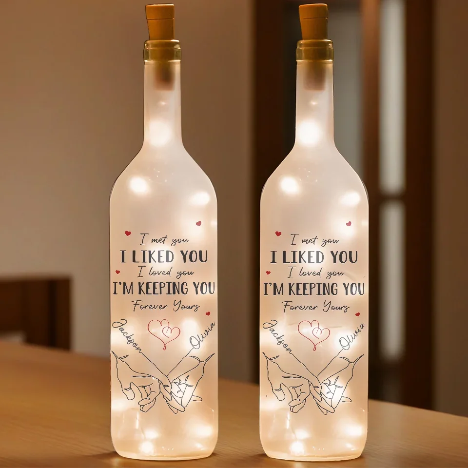 Love Is A Partnership - Couple Personalized Custom Bottle Lamp - Gift For Husband Wife, Anniversary - Image 3