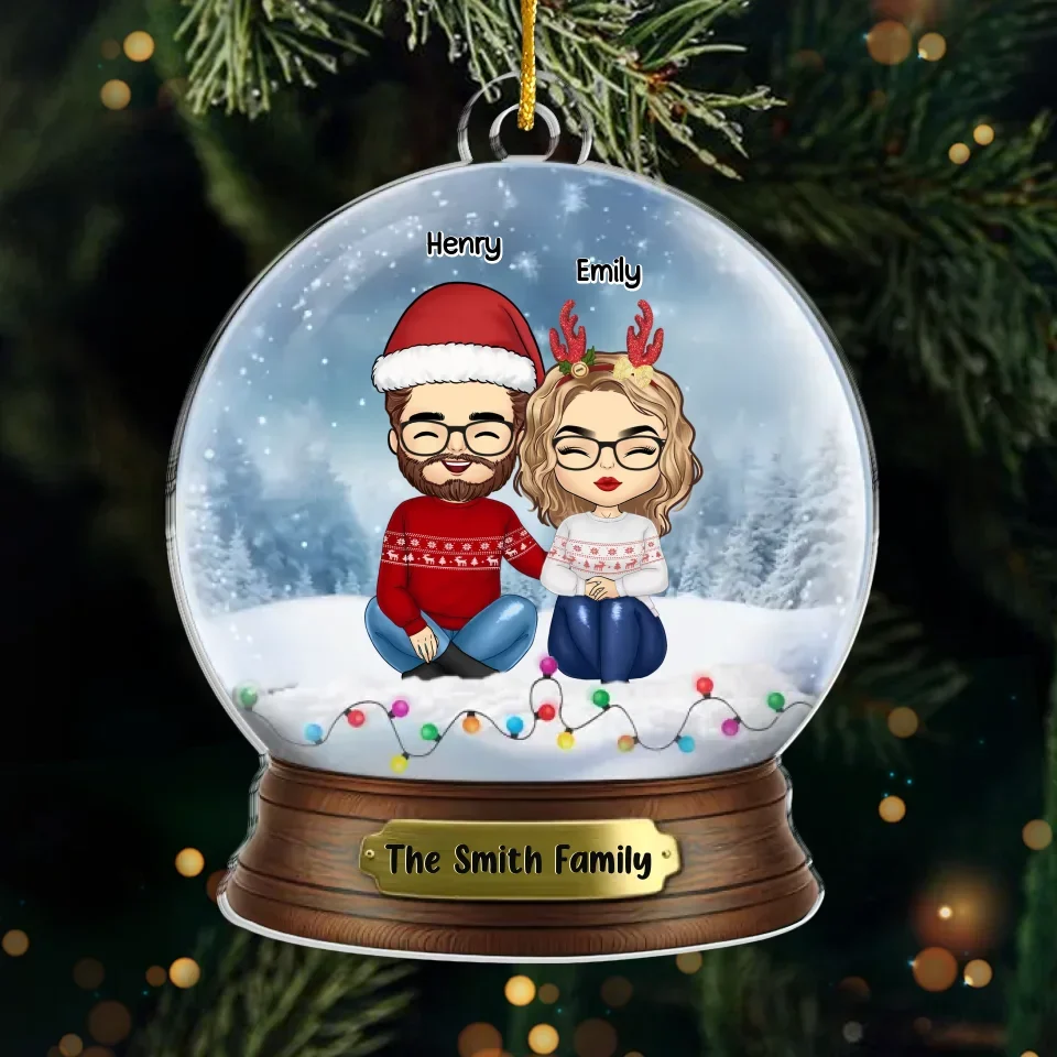 Love Is A Wet Nose And A Happy Tail - Couple Personalized Custom Ornament - Acrylic Custom Shaped - Christmas Gift For Husband Wife, Pet Owners, Pet Lovers - Image 2