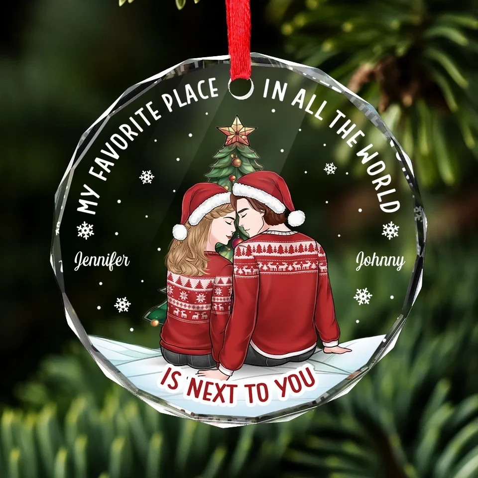 Love Is The Best Gift We Can Give Each Other - Couple Personalized Custom Circle Glass Ornament - Christmas Gift For Husband Wife, Anniversary - Image 3