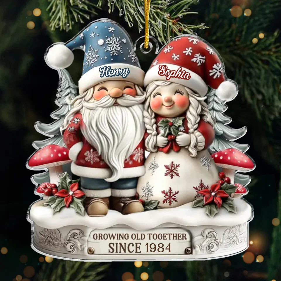 Love Knows No Height - Couple Personalized Custom 3D Inflated Effect Printed Ornament - Acrylic Custom Shaped - Gift For Husband Wife, Anniversary - Image 2