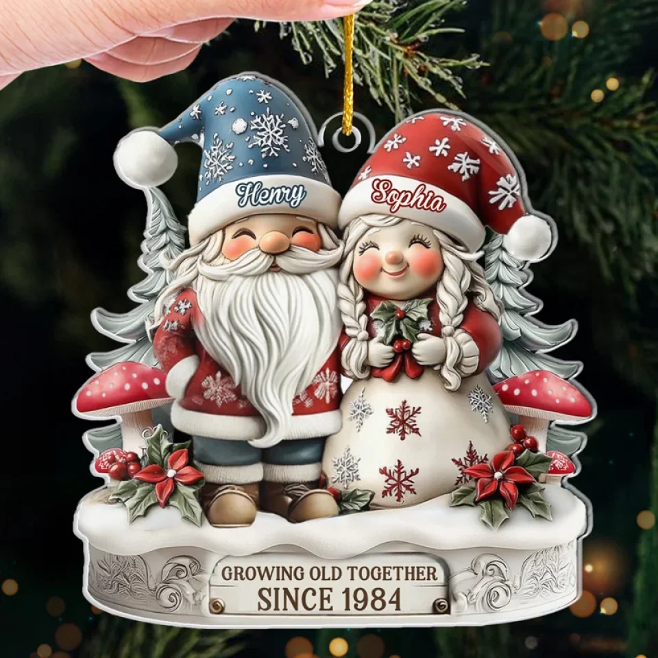 Love Knows No Height - Couple Personalized Custom 3D Inflated Effect Printed Ornament - Acrylic Custom Shaped - Gift For Husband Wife, Anniversary - Image 4