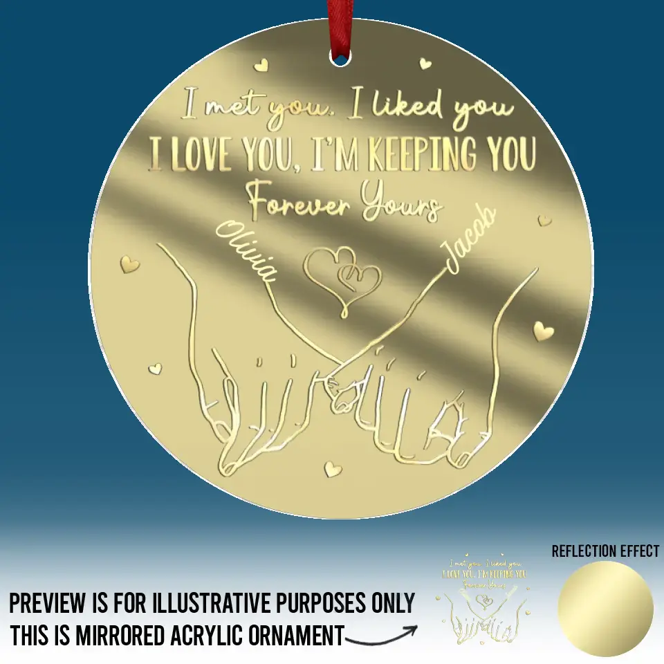 Loved You Then, Love You Still - Couple Personalized Custom Mirrored Acrylic Ornament - Christmas Gift For Husband Wife, Anniversary - Image 2