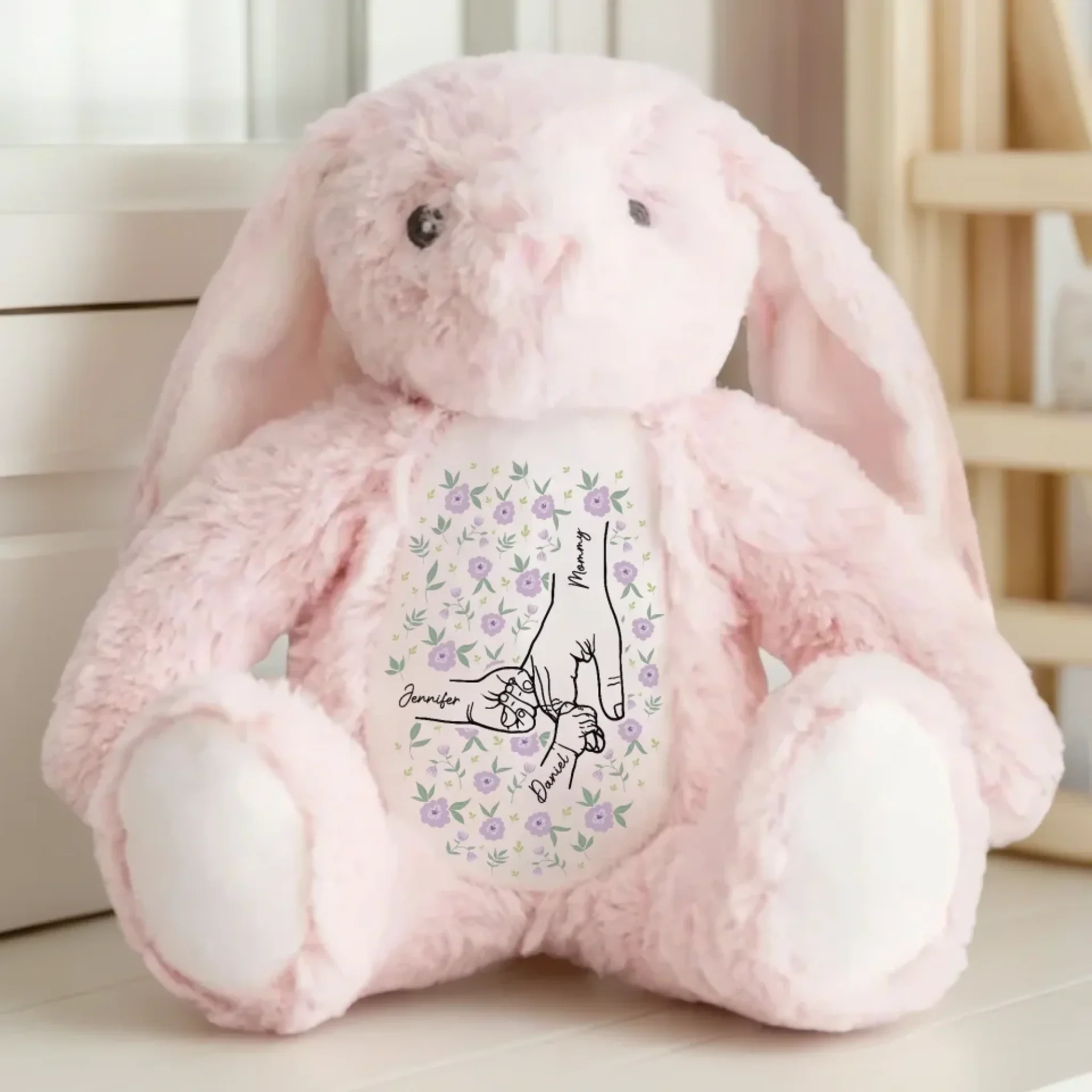 Love's Sweetest Hold - Family Personalized Custom Easter Bunny Plush - Mother's Day, Gift For Mom, Grandma - Image 7
