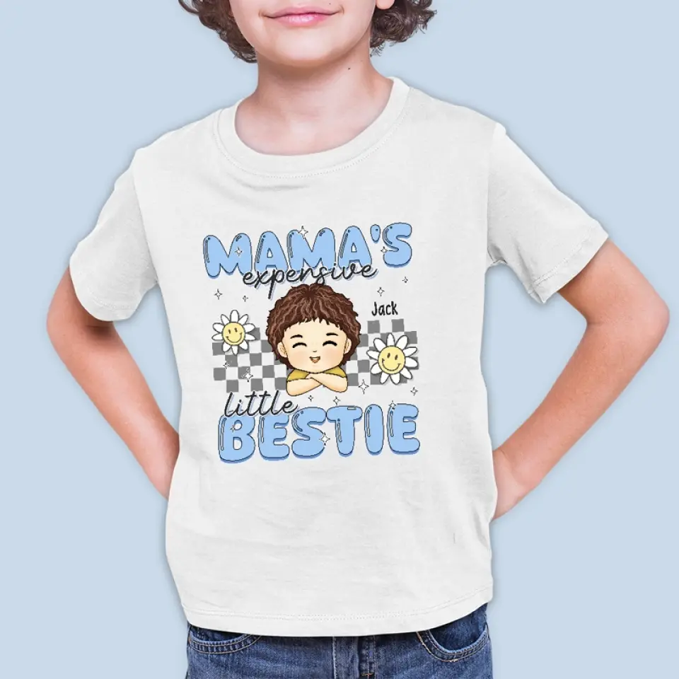Mama's Expensive Little Bestie - Personalized Custom Kid T-shirt - Gift For Kid - Image 3