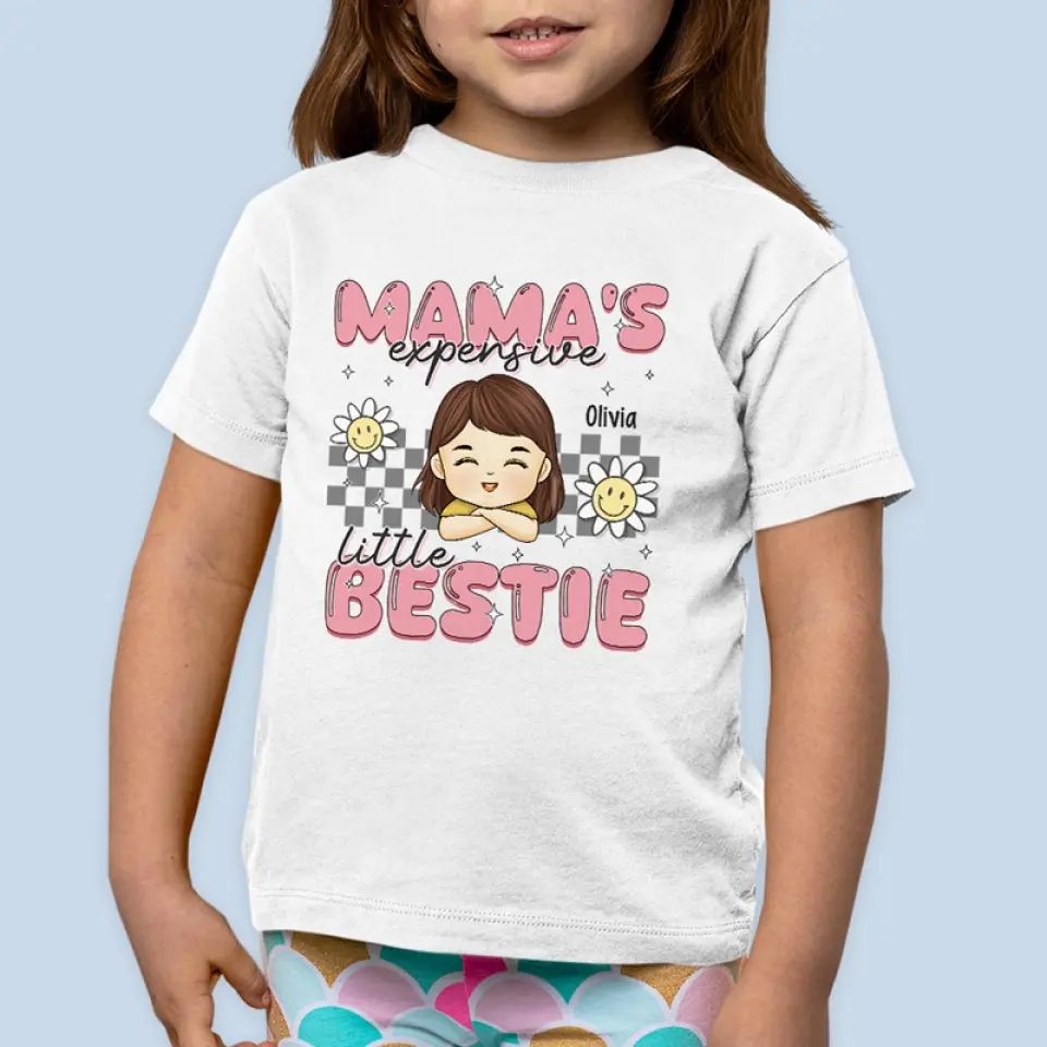 Mama's Expensive Little Bestie - Personalized Custom Kid T-shirt - Gift For Kid - Image 4
