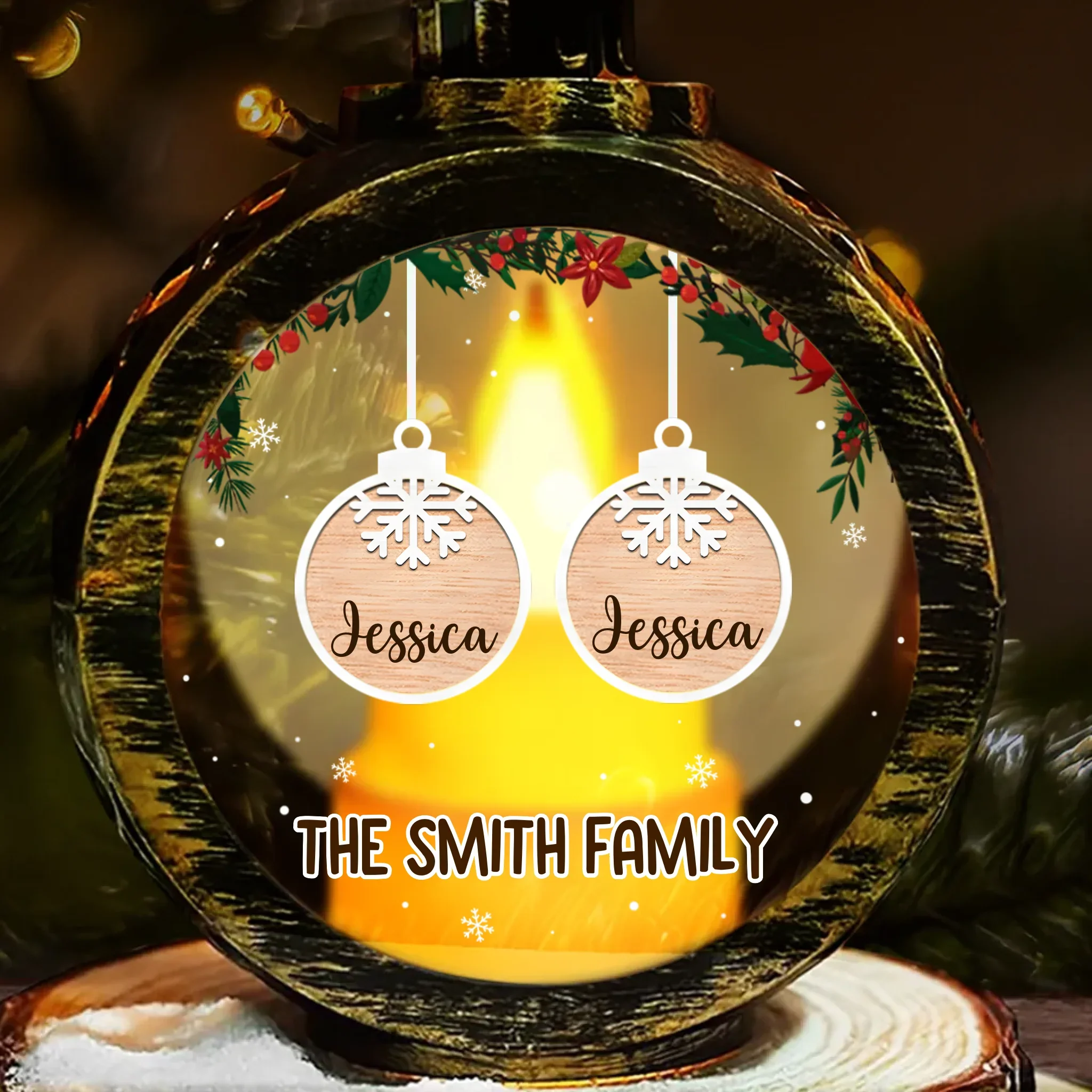 May You Experience A Magical Christmas - Family Personalized Custom Candlelight Lantern Ornament - Christmas Gift For Family Members - Image 2