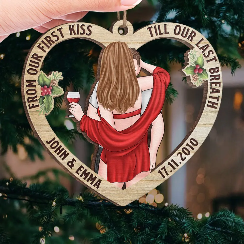 Merry Christmas, My Sweetheart - Couple Personalized Custom Ornament - Wood Custom Shaped - Christmas Gift For Husband Wife, Anniversary - Image 4