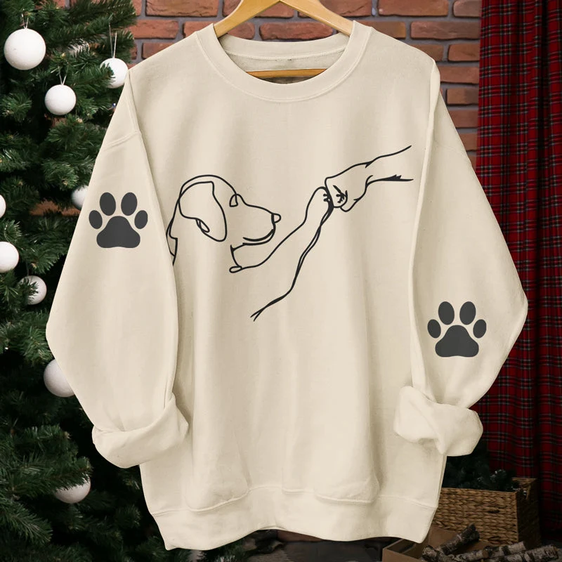 My Best Fur-Friend - Dog Unisex Sweatshirt With Design On Sleeve - Christmas Gift For Pet Owners, Pet Lovers - Image 3