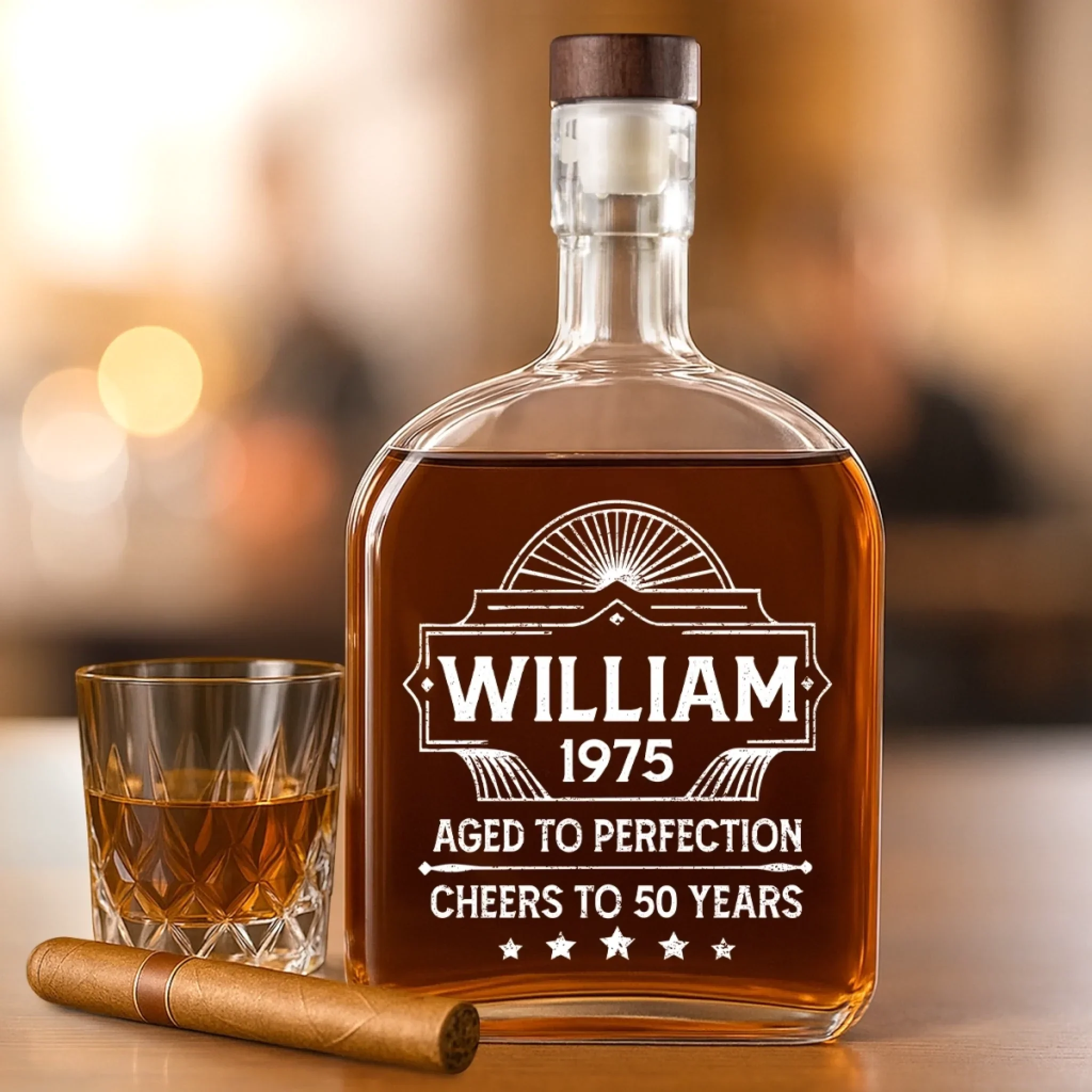 My Classic, My Love - Couple Personalized Custom Whiskey Bottle - Birthday, Anniversary Gift For Husband - Image 3