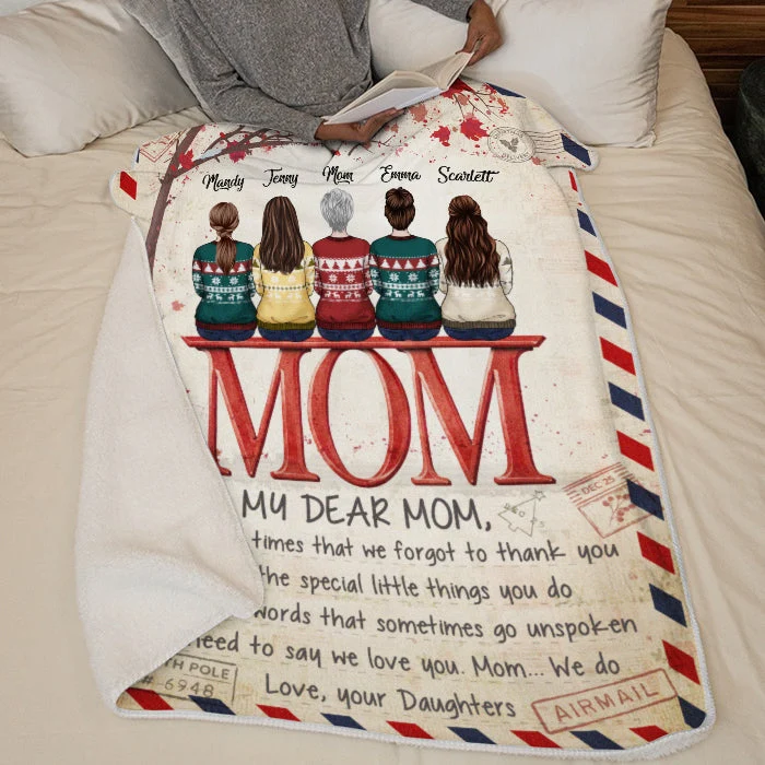 My Dear Mom I Need To Say I Love You - Family Personalized Custom Blanket - Christmas Gift For Mom From Daughter - Image 5