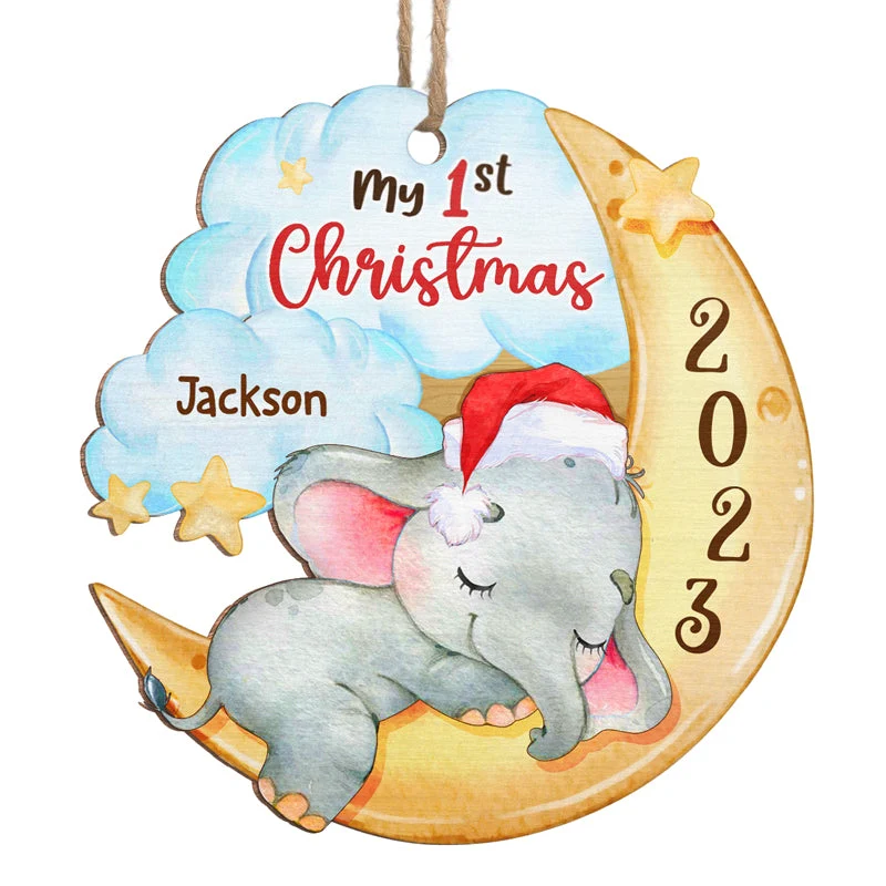 My First Christmas 2023 - Family Personalized Custom Ornament - Wood Custom Shaped - First Christmas Gift For Baby - Image 2