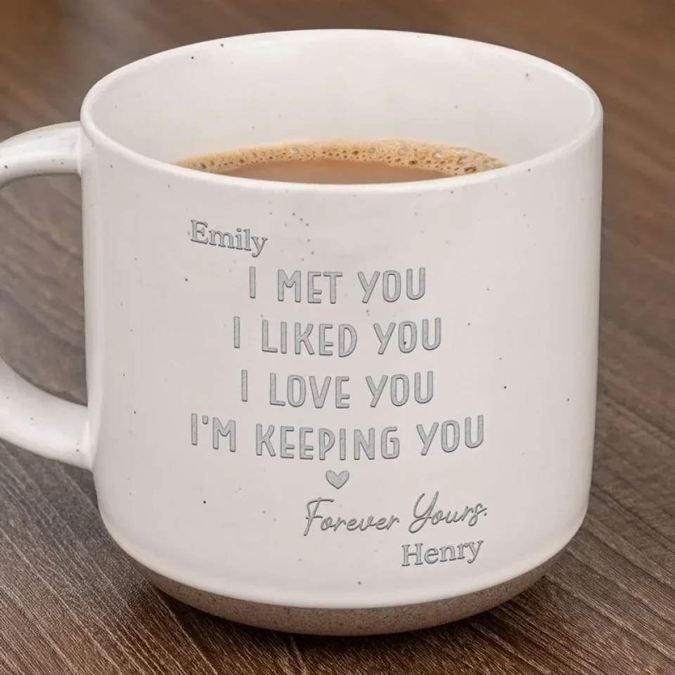 My Heart Has Chosen You - Couple Personalized Custom Pottery Mug - Gift For Husband Wife, Anniversary
