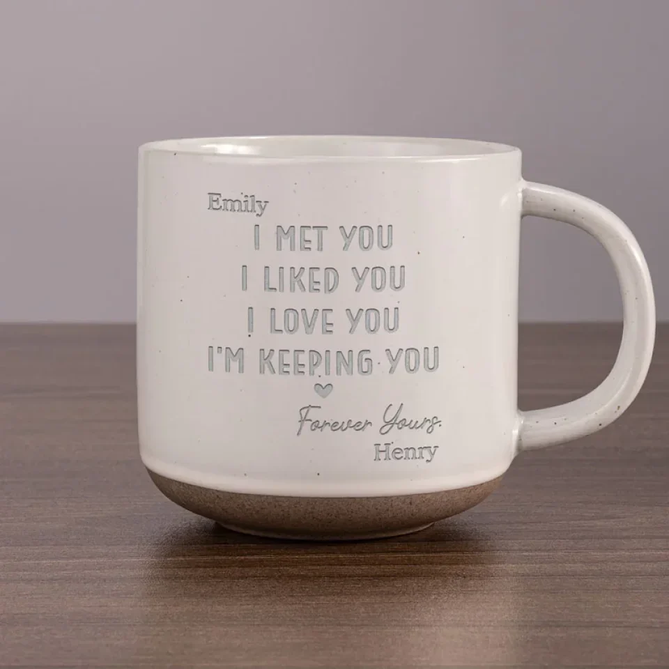 My Heart Has Chosen You - Couple Personalized Custom Pottery Mug - Gift For Husband Wife, Anniversary - Image 8