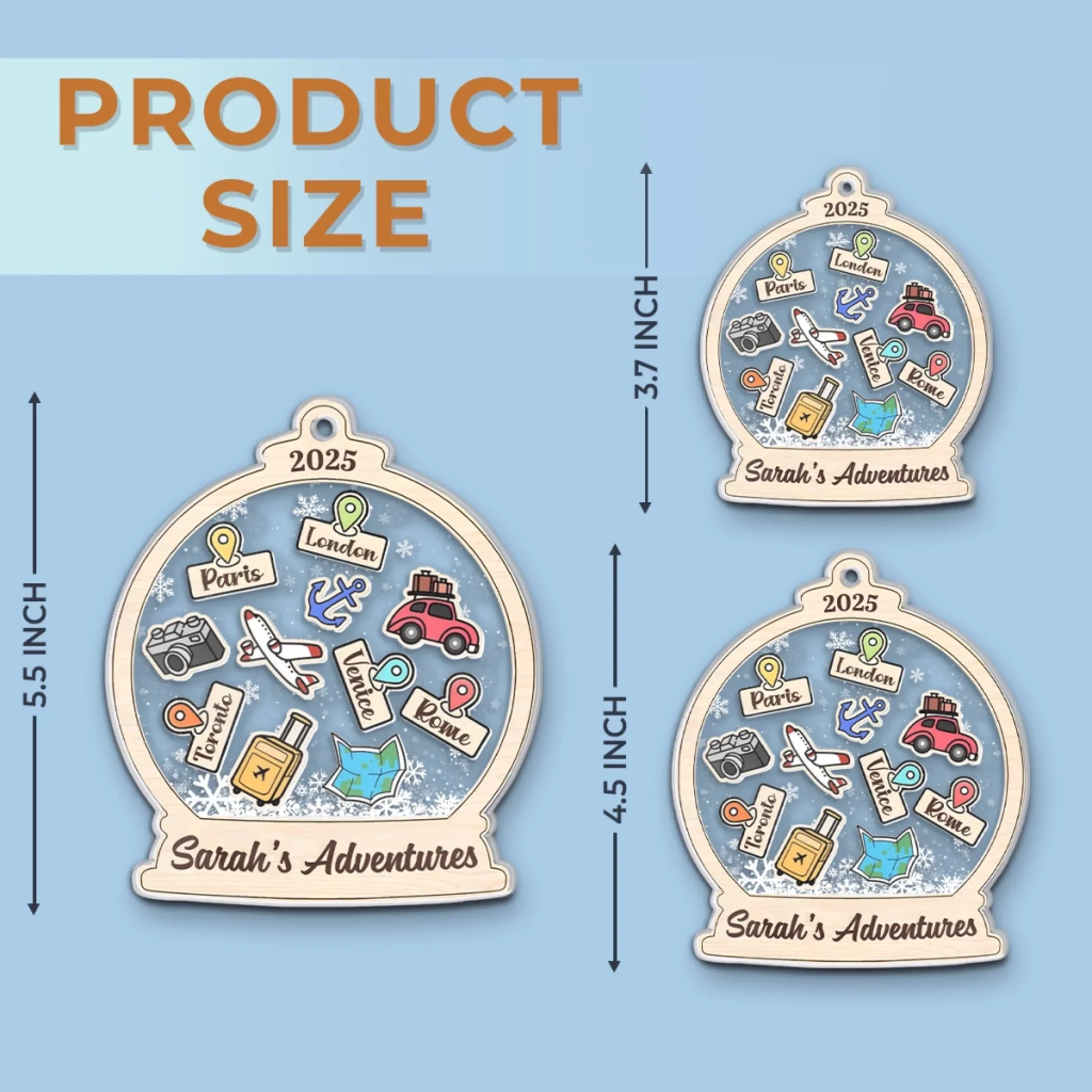 My Memorable And Fun Trips - Travel Personalized Custom Ornament - Acrylic Custom Shaped - Christmas Gift For Family Members, Gift For Adventure Travel Lovers - Image 6