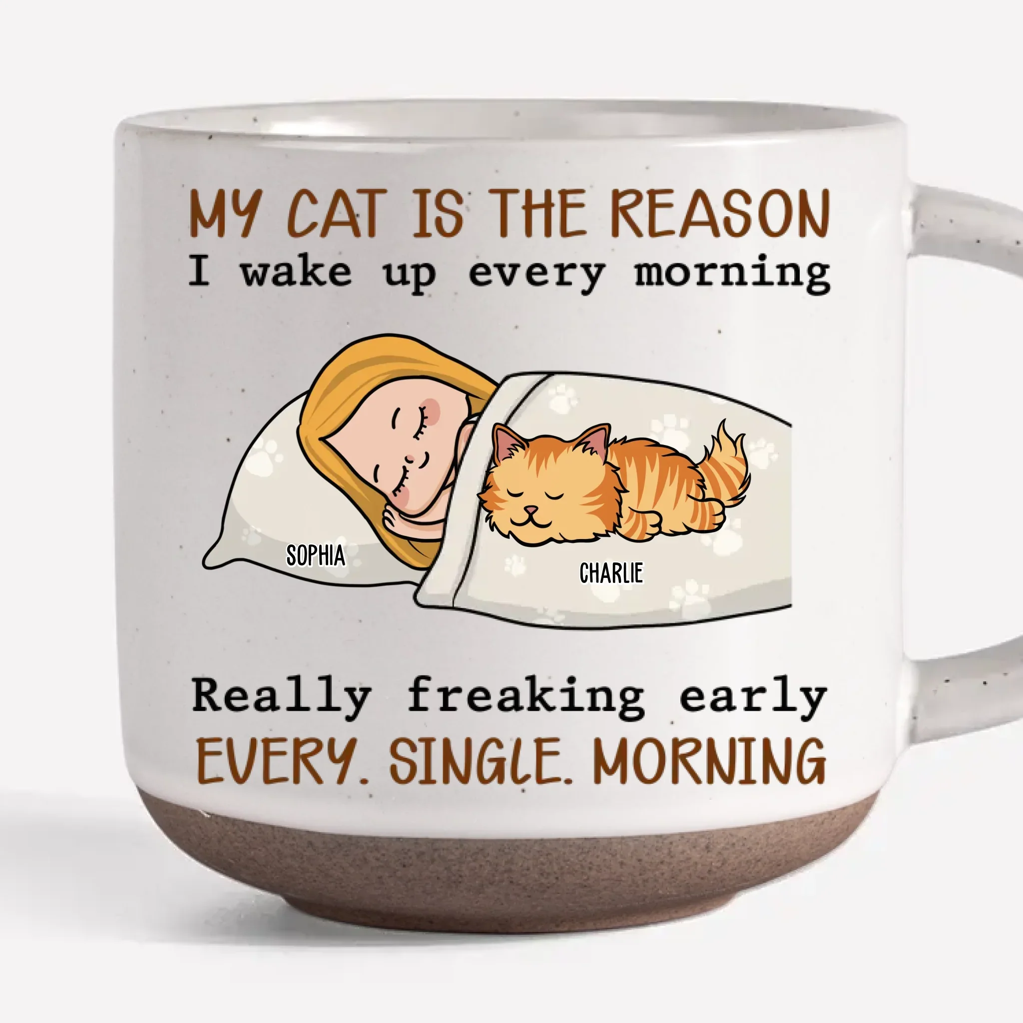 My Pets Are The Reason I Wake Up Every Morning - Dog & Cat Personalized Custom Printed Pottery Mug - Gift For Pet Owners, Pet Lovers - Image 2