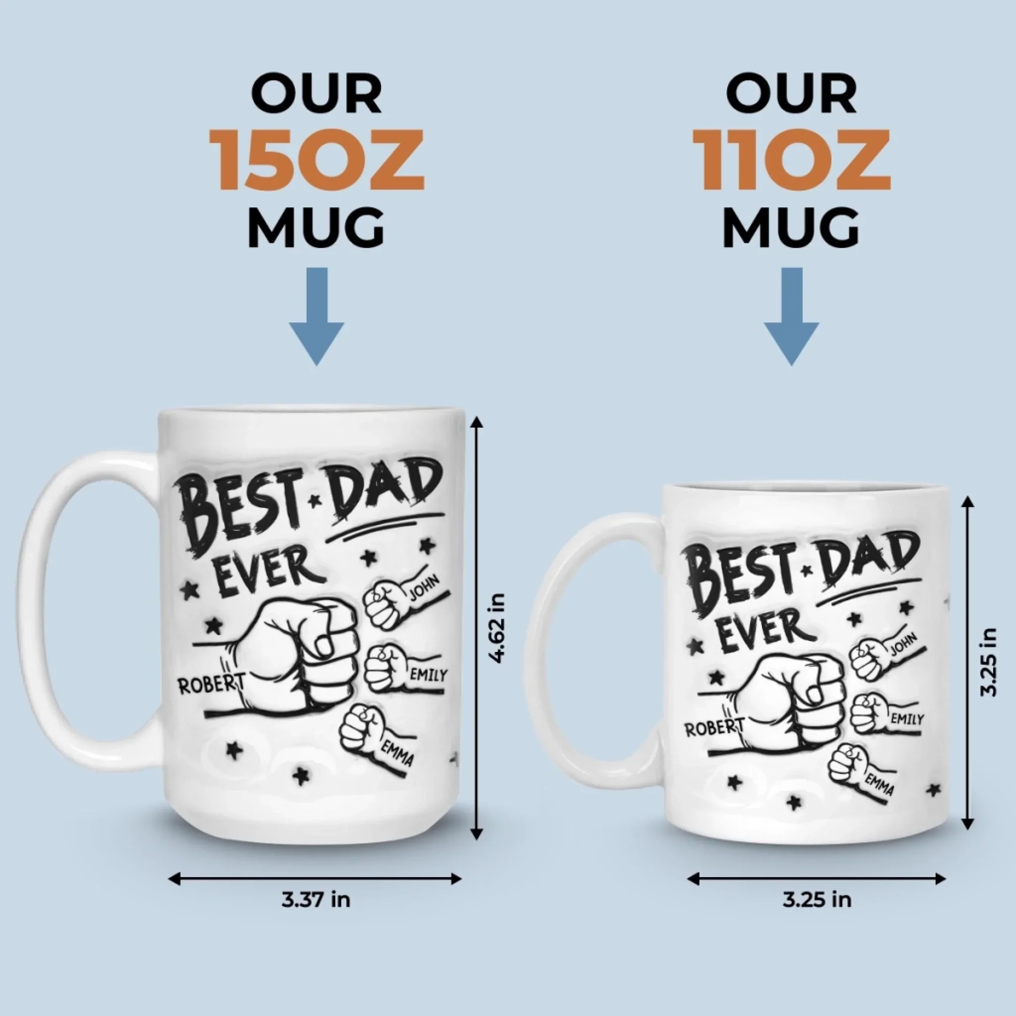 My Team, My Pride, My Kids - Family Personalized Custom 3D Inflated Effect Printed Mug - Father's Day, Gift For Dad, Grandpa - Image 6