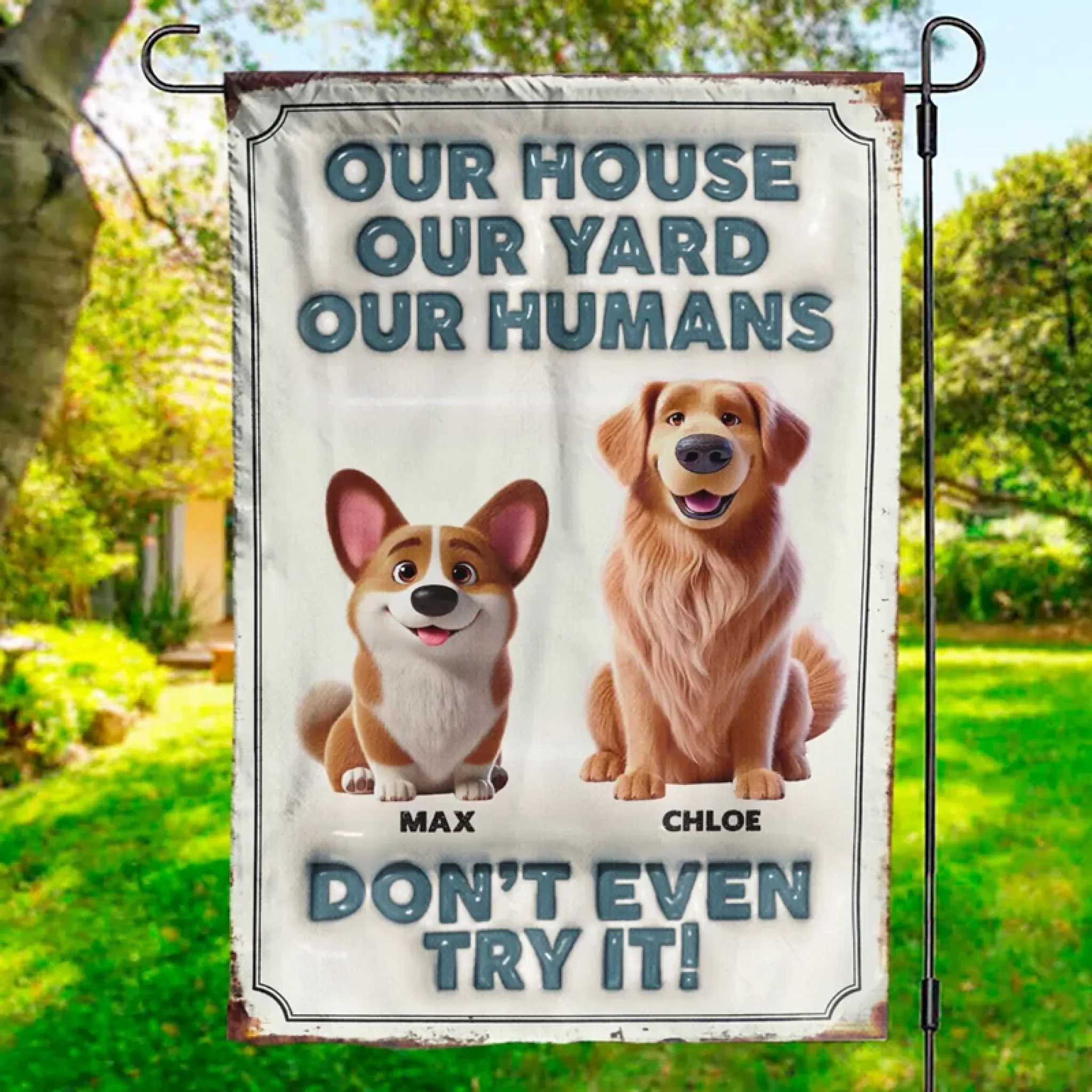 No Entry Without Treats - Dog & Cat Personalized Custom 3D Inflated Effect Printed Flag - Gift For Pet Owners, Pet Lovers
