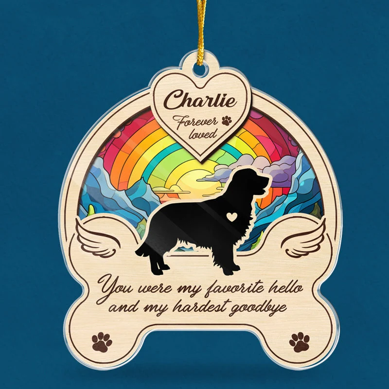 No Longer By Our Side But Forever In Our Hearts - Memorial Personalized Custom Ornament - Acrylic Custom Shaped - Christmas Gift, Sympathy Gift For Pet Owners, Pet Lovers - Image 3