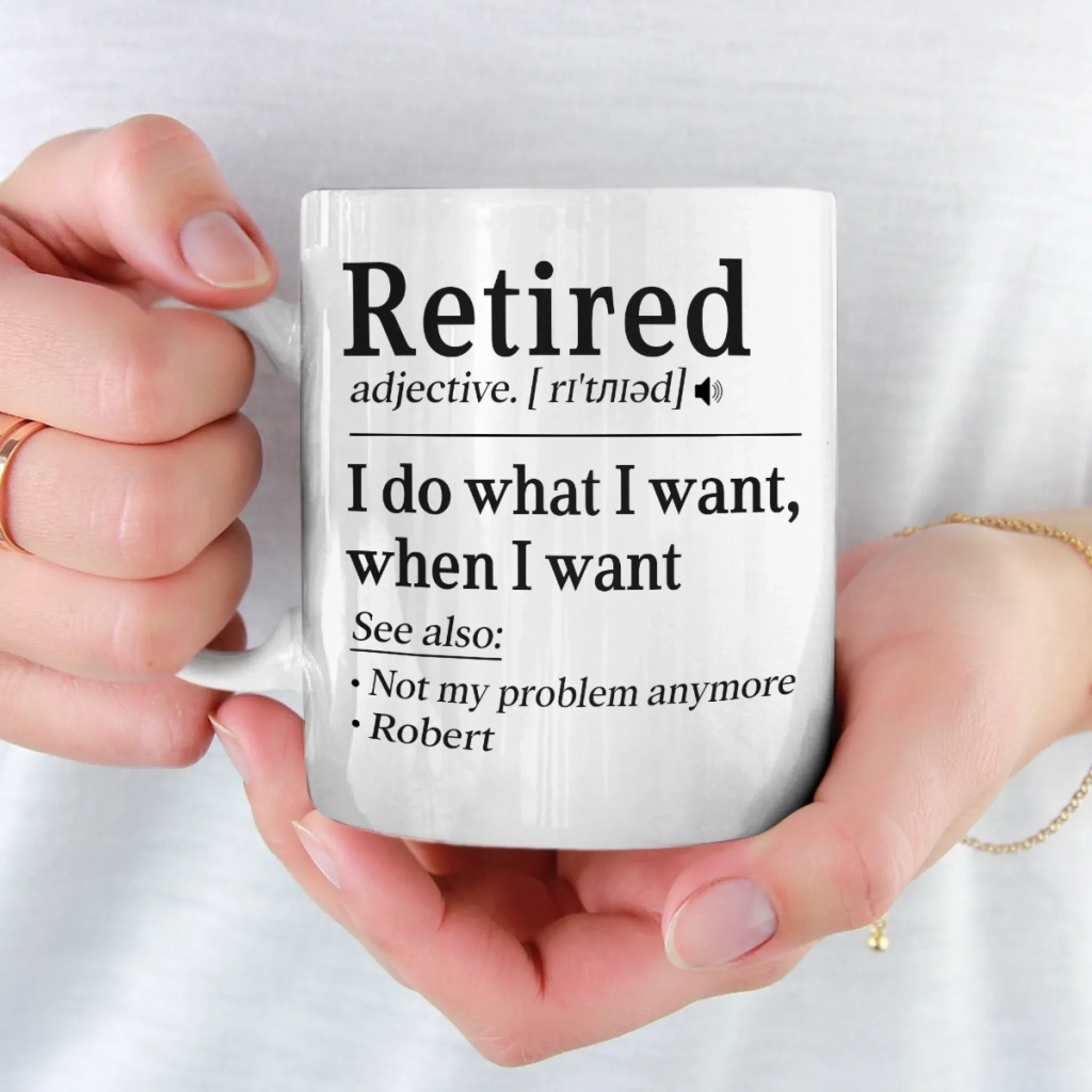 Not My Problem Anymore - Coworker Personalized Custom Mug - Appreciation, Retirement Gift For Coworkers, Work Friends, Colleagues - Image 3