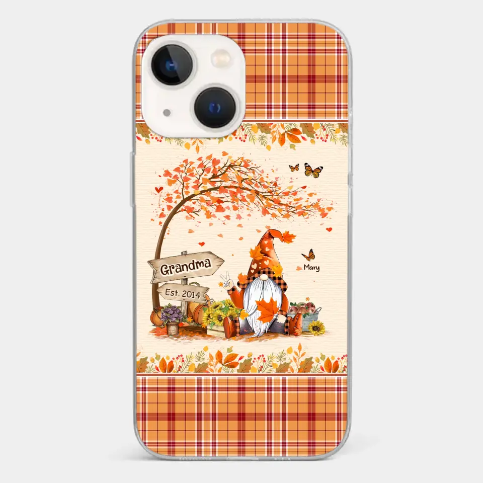 Oh My Gourd I Love Fall - Family Personalized Custom Clear Phone Case - Autumn Fall Gift For Grandma - Image 18