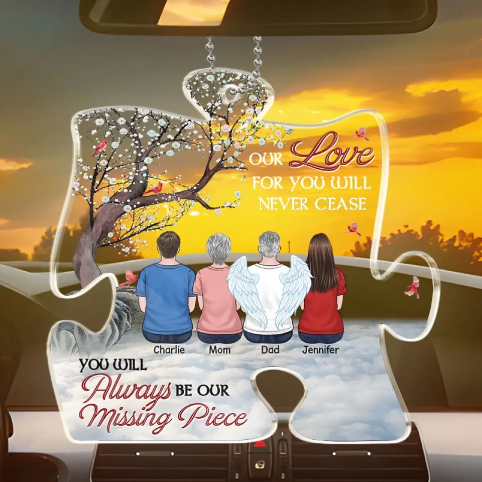 Our Eternal Love For You - Memorial Personalized Custom Car Ornament - Acrylic Custom Shaped - Sympathy Gift For Family Members - Image 3