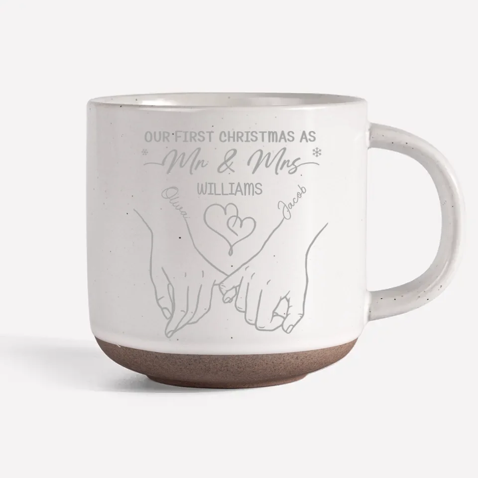 Our First Christmas - Couple Personalized Custom Pottery Mug - Christmas Gift For Husband Wife, Anniversary, First Christmas - Image 7