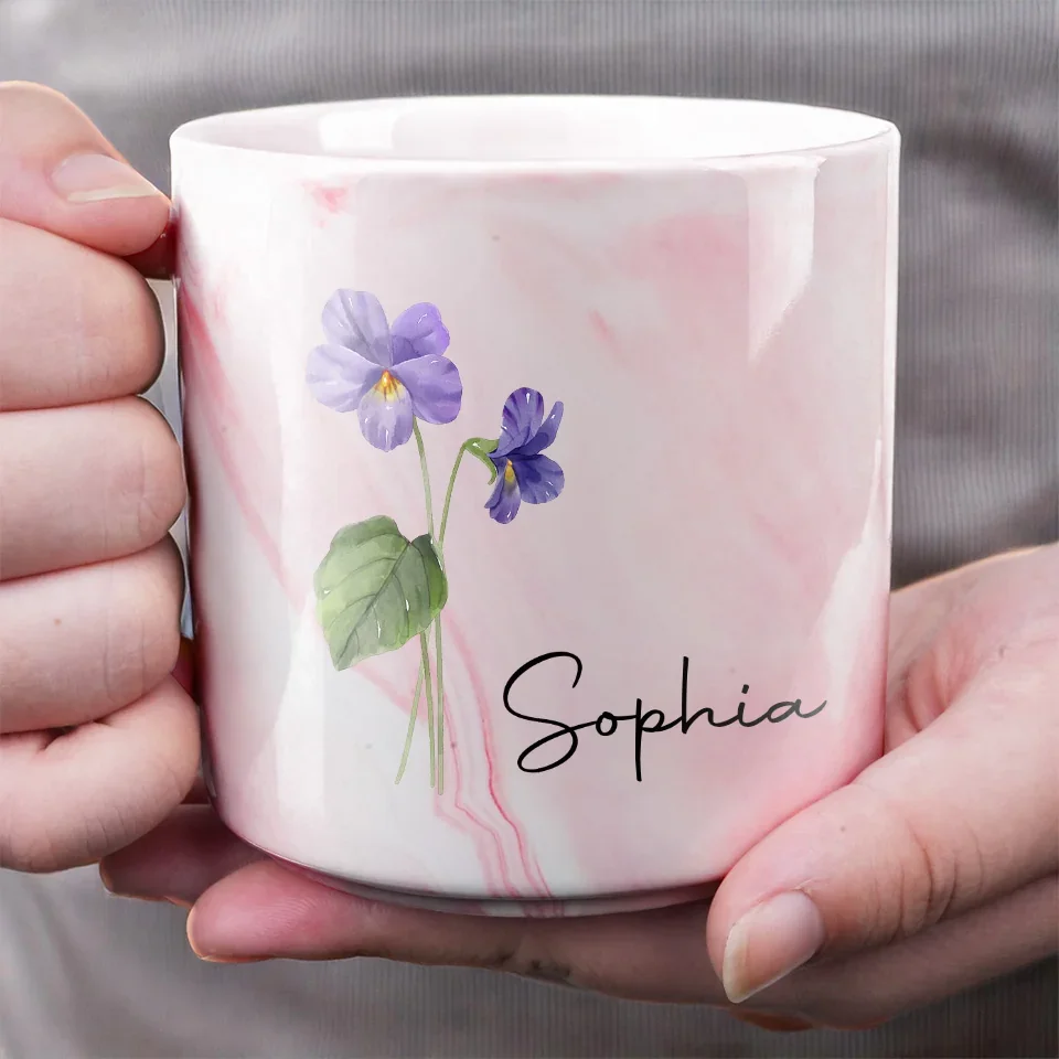 Our Friendship Is The Sweetest Flower Of All - Bestie Personalized Custom Marble Mug - Gift For Best Friends, BFF, Sisters - Image 4