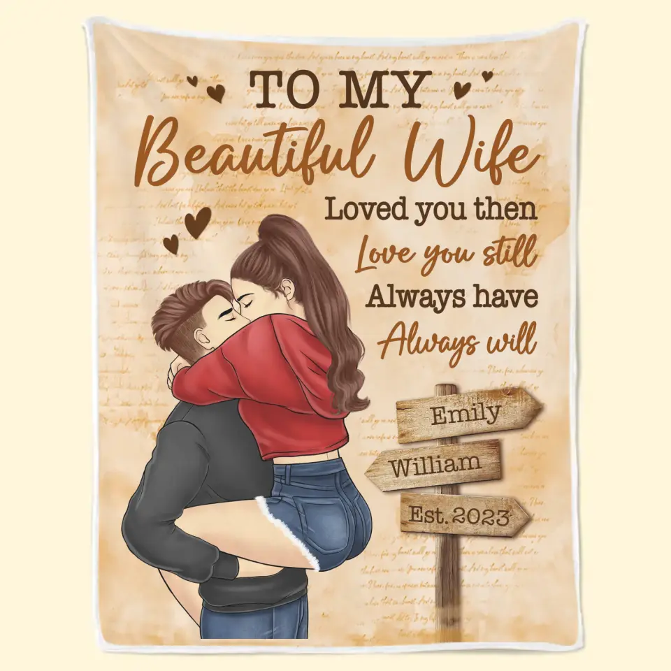 Our Hearts Speak The Same Language - Couple Personalized Custom Blanket - Gift For Husband Wife, Anniversary - Image 2