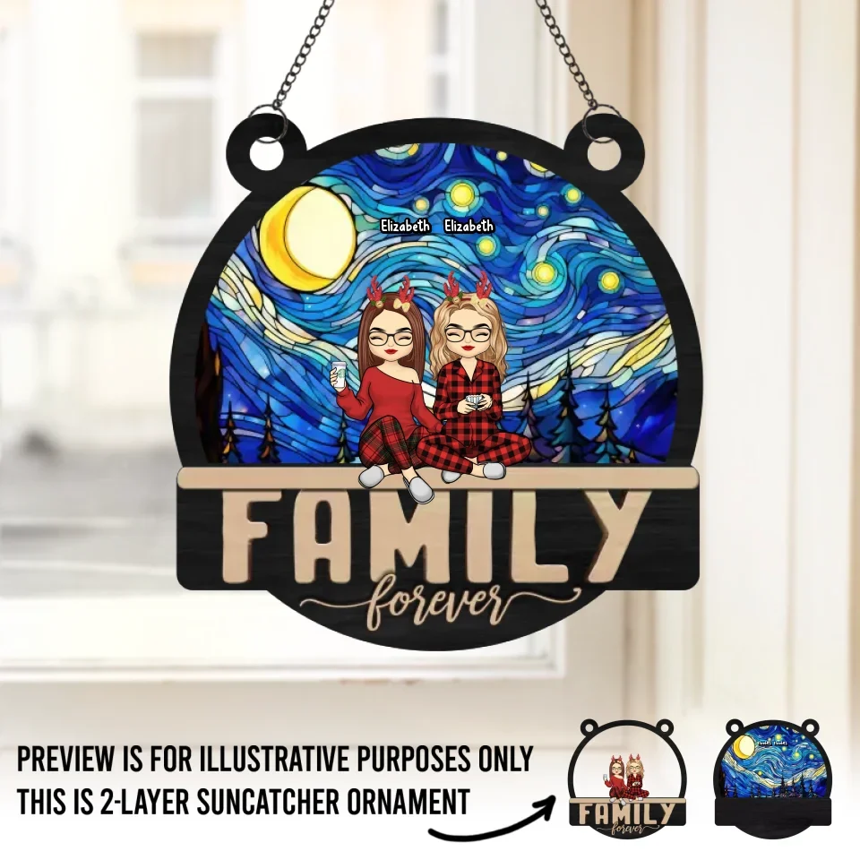 Our Laughs Are Limitless - Family Personalized Window Hanging Suncatcher - Christmas Gift For Family Members - Image 2