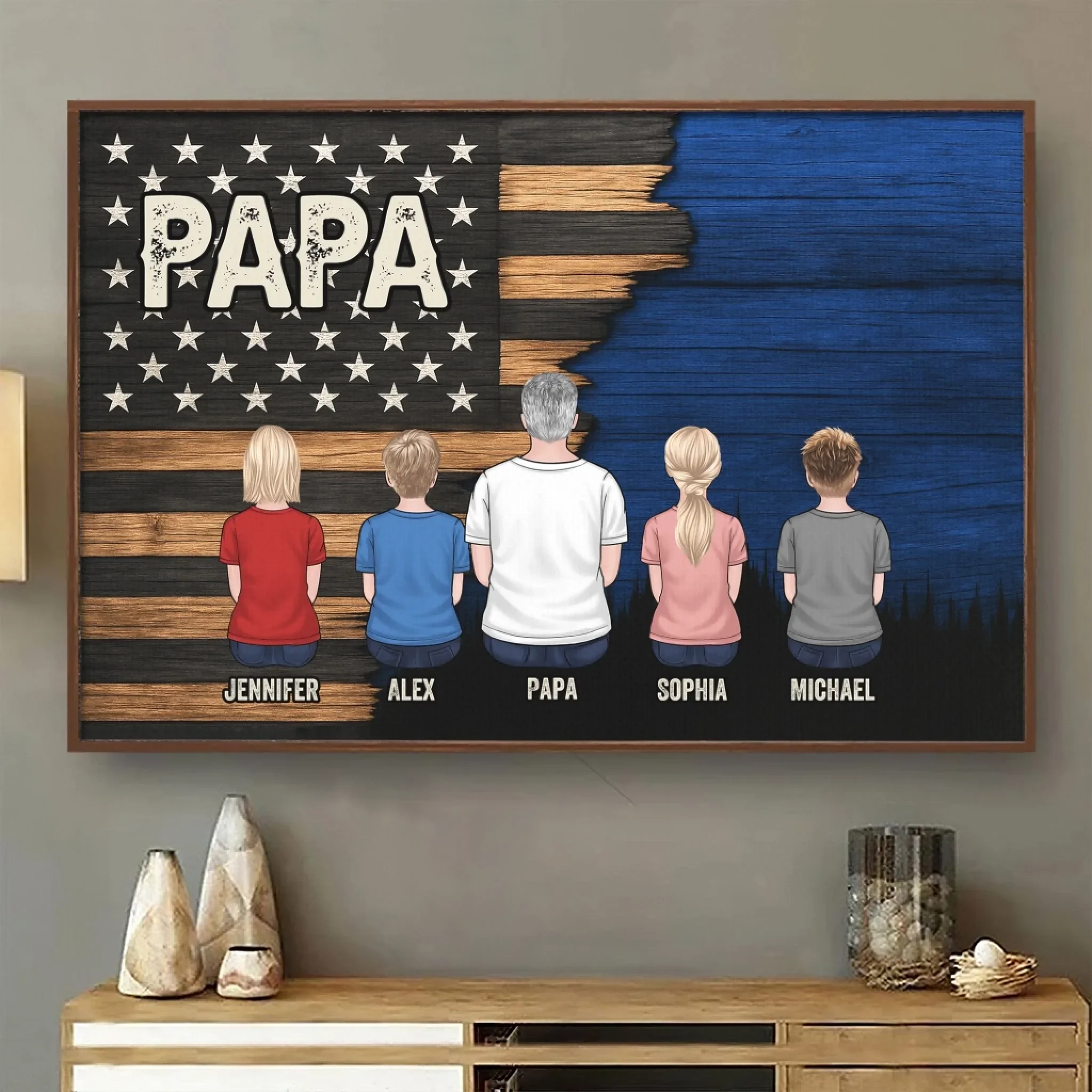 Papa, Our Loudest Pride - Family Personalized Custom Horizontal Poster - Father's Day, Gift For Dad, Grandpa - Image 3