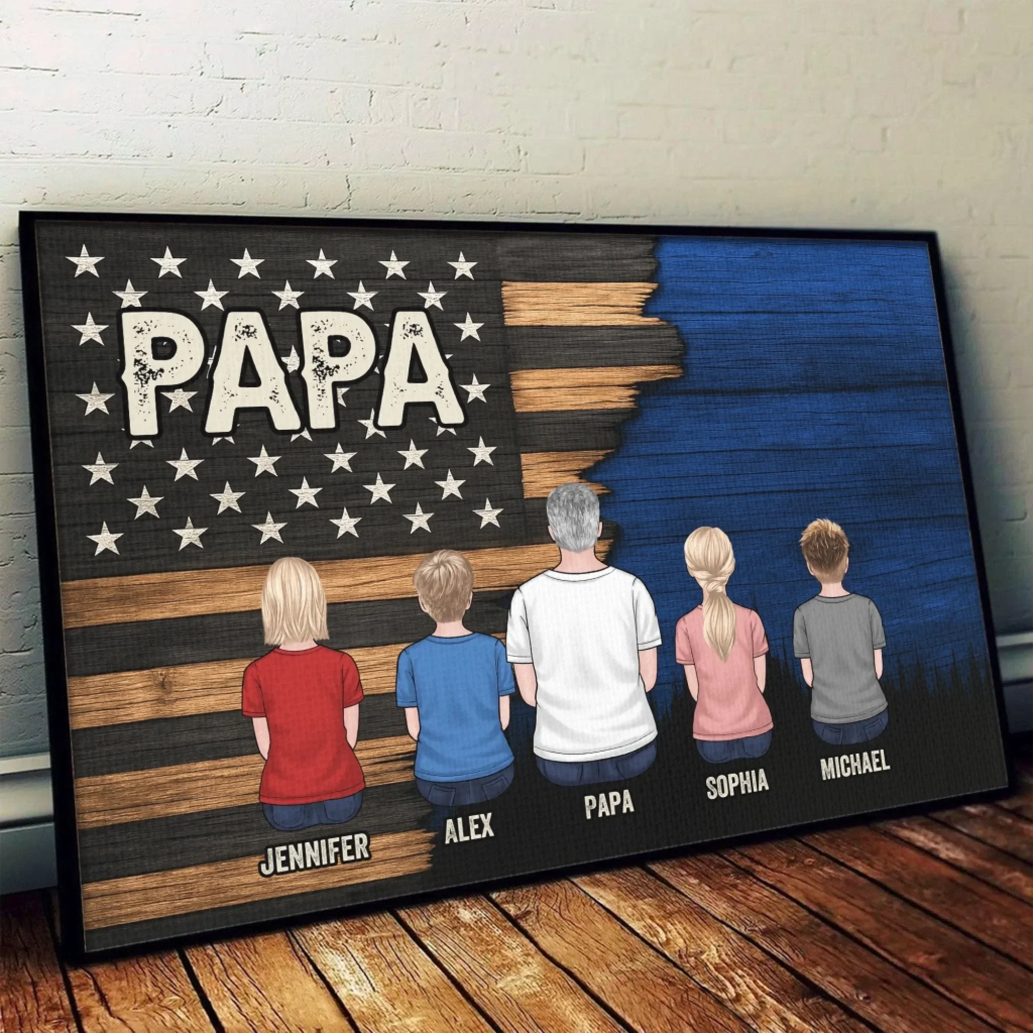 Papa, Our Loudest Pride - Family Personalized Custom Horizontal Poster - Father's Day, Gift For Dad, Grandpa - Image 4