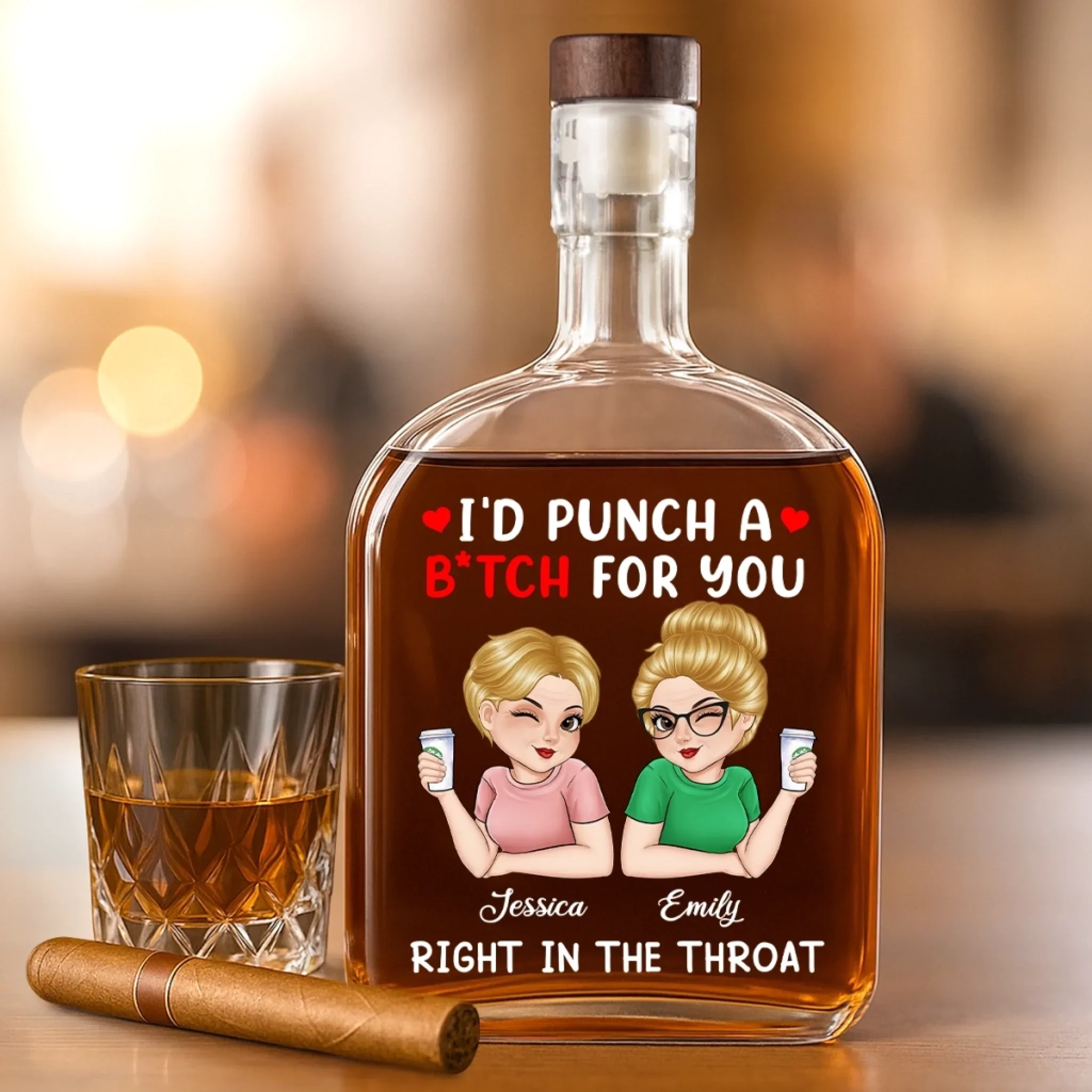 Partners In Crime - Bestie Personalized Custom Whiskey Bottle - Gift For Best Friends, BFF, Sisters - Image 3
