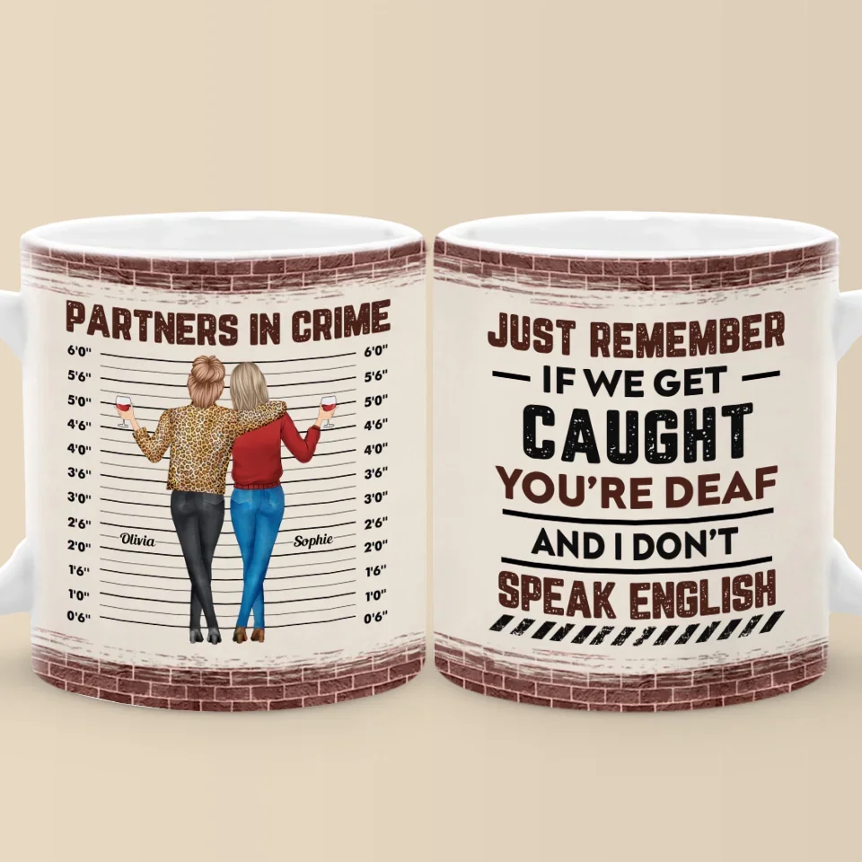 Partners In Mischief - Bestie Personalized Custom Mug - Gift For Best Friends, BFF, Sisters