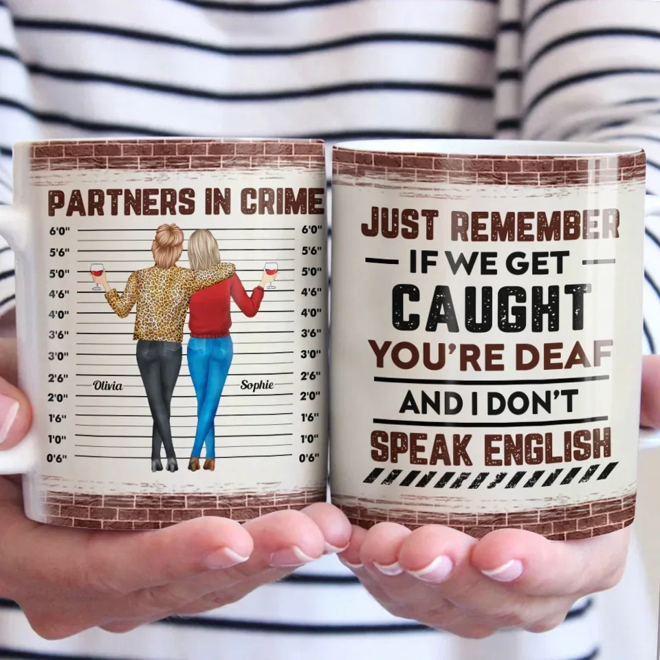 Partners In Mischief - Bestie Personalized Custom Mug - Gift For Best Friends, BFF, Sisters - Image 4