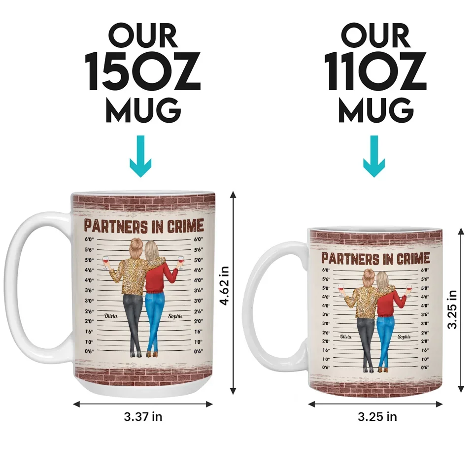 Partners In Mischief - Bestie Personalized Custom Mug - Gift For Best Friends, BFF, Sisters - Image 6