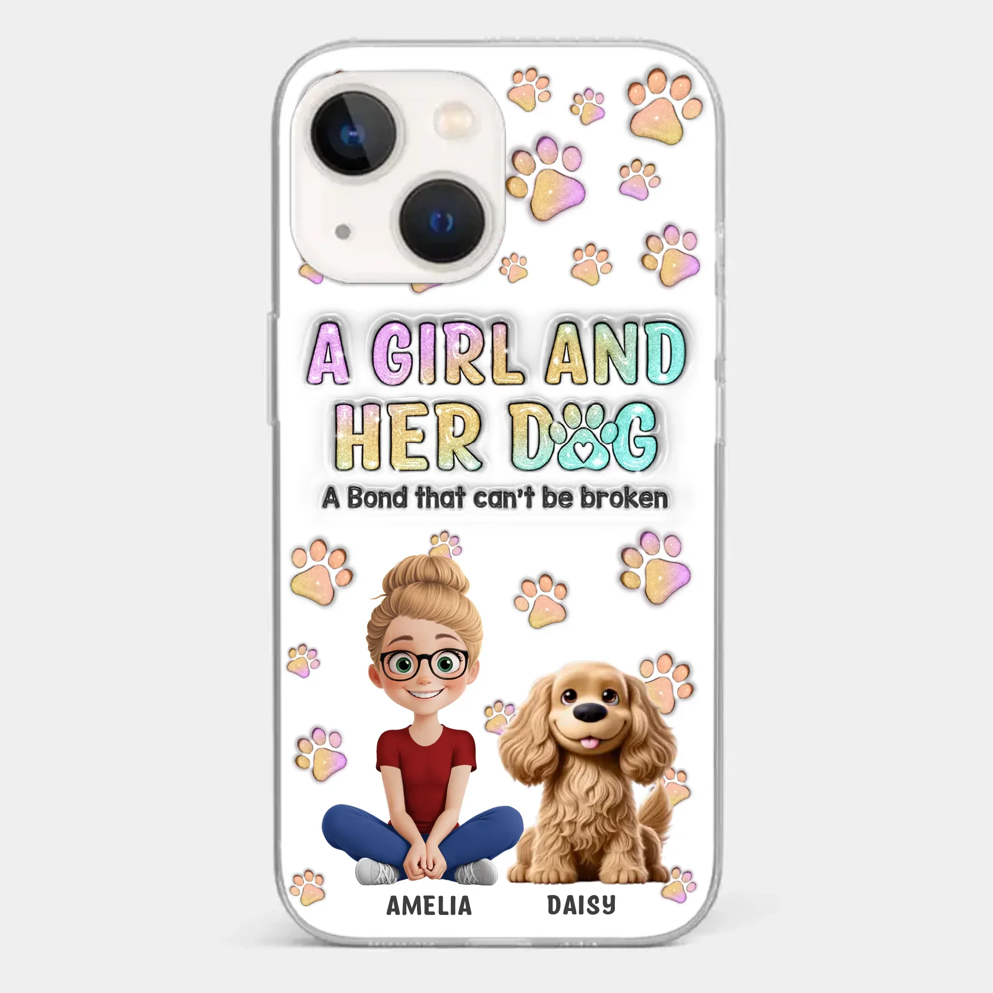 Paws, Love & Unbreakable Bonds - Dog Personalized Custom 3D Inflated Effect Printed Clear Phone Case - Gift For Pet Owners, Pet Lovers - Image 18