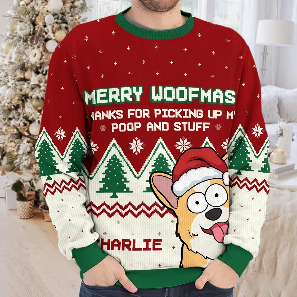 Pawsome Christmas Vibes - Dog Personalized Custom Ugly Sweatshirt - Unisex Wool Jumper - Christmas Gift For Pet Owners, Pet Lovers - Image 3